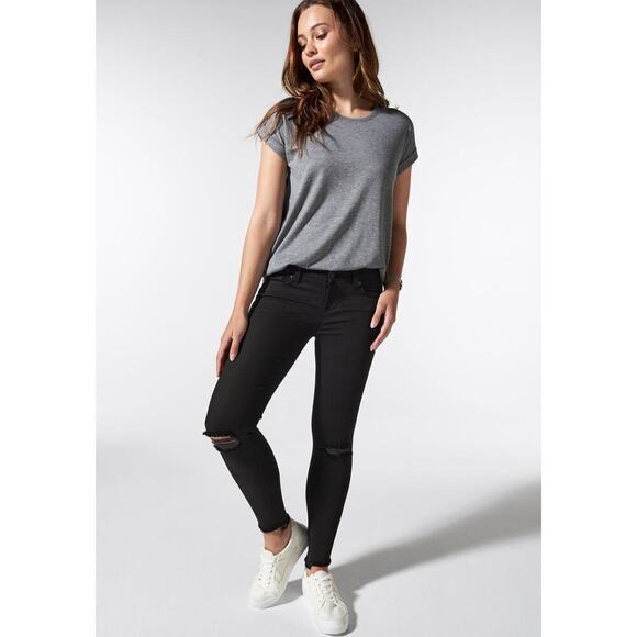 BLANQI Maternity Postpartum Belly Support Skinny Jeans Size 4 Black Distressed - Picture 8 of 10